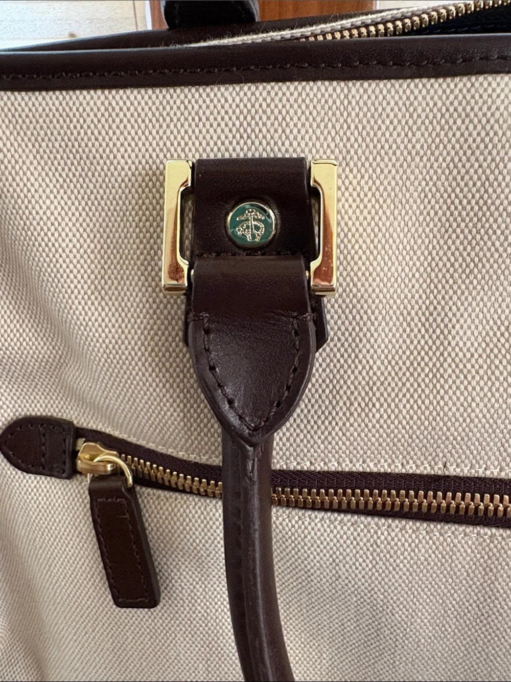 Brooks Brothers Canvas and leather bag